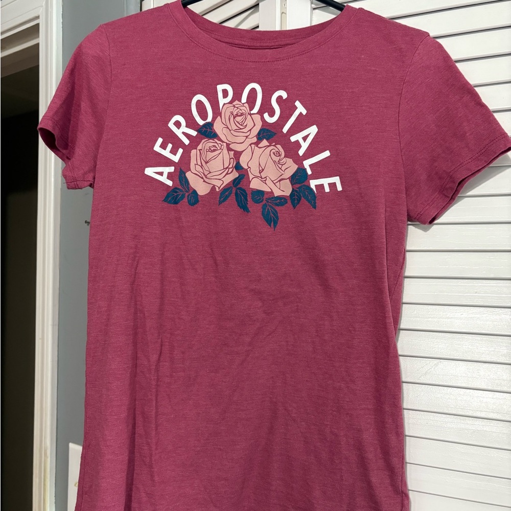 Aeropostale Purple Fitted Short Sleeve Tee